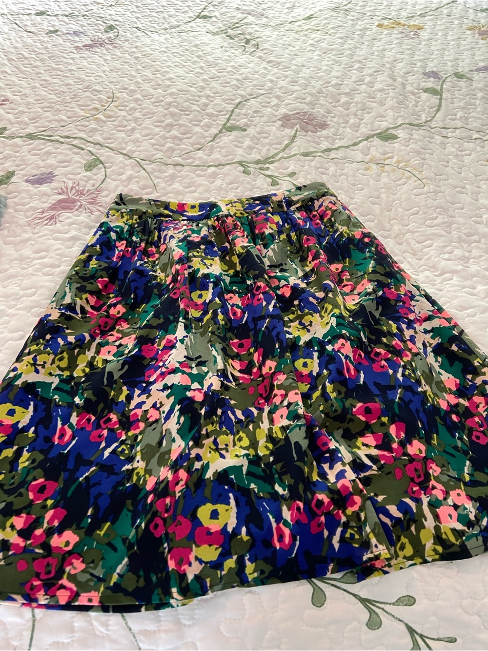 J. Crew Floral Circle Skirt - Pink, Blue, Green